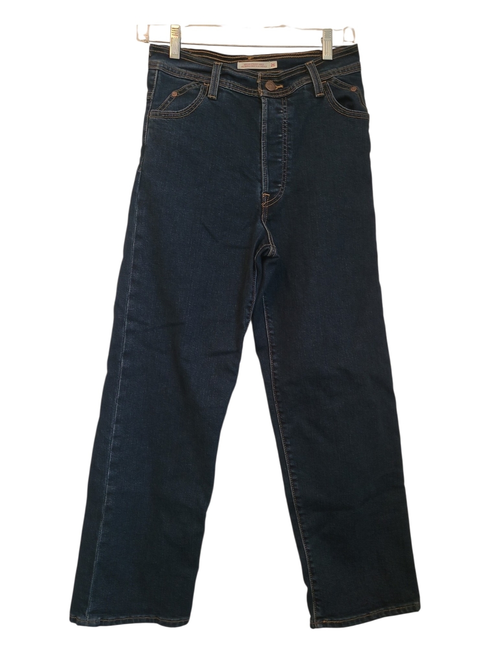 Levi's Ribcage Straight Ankle High-Rise Dark Indigo Straight Leg Jeans 26 - Picture 2 of 11